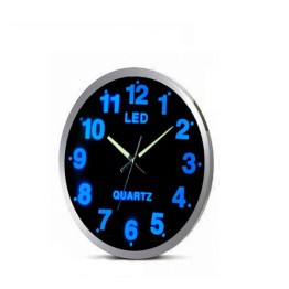 Εντυπωσιακό Ρολόι Τοίχου με Μπλε Φωτισμό LED