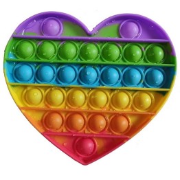 Anti Stress Fidget Bubble Pop Αγχολυτικό Παιχνίδι Καρδιά Rainbow