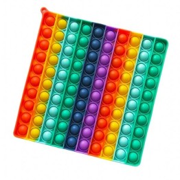 Jumbo Fidget Bubble Pop Αγχολυτικό Παιχνίδι Τετράγωνο Rainbow