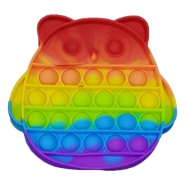 Anti Stress Fidget Bubble Pop it Αγχολυτικό Παιχνίδι Κουκουβάγια Rainbow