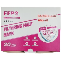 Παιδική Μάσκα FFP2 Max-02 Υψηλής Προστασίας Ροζ 20τμχ