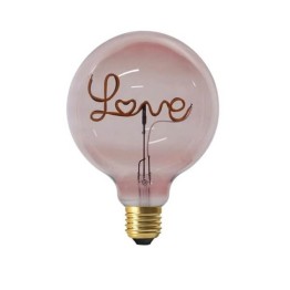 Διακοσμητικός Λαμπτήρας LED Γλόμπος G125 Love Ροζ Γυαλί Θερμό Λευκό - 4W E27