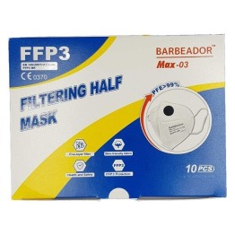 Barbeador Μάσκα κάλυψης FFP3 Υψηλής Προστασίας Μαύρο 10τμχ