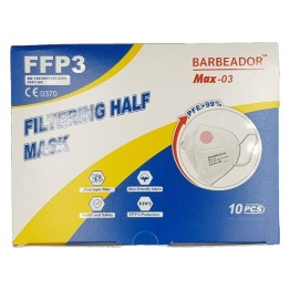 Barbeador Μάσκα κάλυψης FFP3 Υψηλής Προστασίας Ροζ 10τμχ