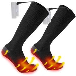 Θερμαινόμενες Κάλτσες με Mini Powerbank 2τμχ - Μαύρο 