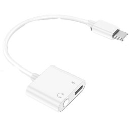 Μετατροπέας USB-C male σε 3.5mm / USB-C female Λευκό