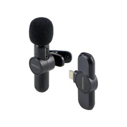Live-Stream Ασύρματο Μικρόφωνο για iPhone Lighting Wireless Microphone - Mαύρο