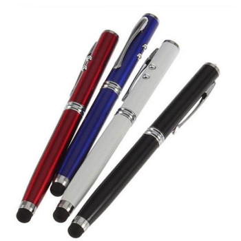 Πενάκι Γραφίδα Stylus Touch Pen 4 σε 1 με Στυλό, Φακό LED & Laser Pointer