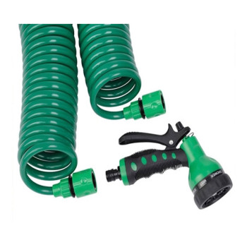 Επεκτεινόμενο Λάστιχο Ποτίσματος 15 m με σπείρες και πιστόλι Μπεκ COILED HOSE 50FT