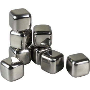 Ανοξείδωτα Μεταλλικά Παγάκια που δεν λιώνουν ποτέ - Σετ 6 τεμαχίων