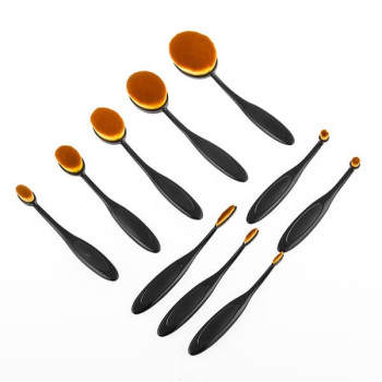 Σετ με 10 Επαγγελματικές Οβάλ Βούρτσες για Μακιγιάζ