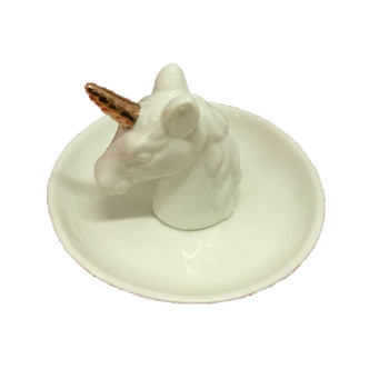 Διακοσμητικό Πιατάκι με 3D Σχέδιο Μονόκερος για τα Κοσμήματα