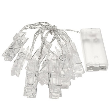 Διακοσμητική Γιρλάντα LED με 20 Διάφανα Μανταλάκια