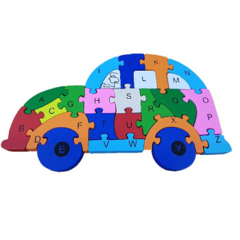 Ξύλινο Παζλ Αυτοκινητάκι Rainbow 26 Τεμαχίων