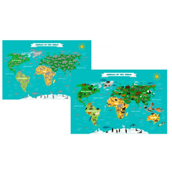 Παγκόσμιος Χάρτης με Ζώα - Animal Scratch Map