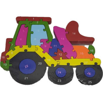 Ξύλινο Παζλ Φορτωτής Rainbow 26 Τεμαχίων