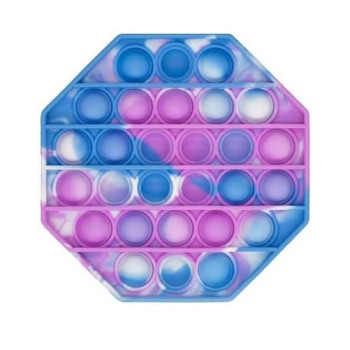 Anti Stress Fidget Bubble Pop Αγχολυτικό Παιχνίδι Οκτάγωνο Marble Γαλάζιο-Ροζ