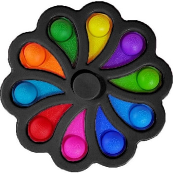 Pop it Fidget Simple Dimple Αγχολυτικό Παιχνίδι Δεκαπλό Spinner Μαύρο