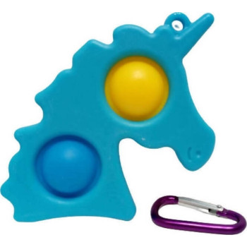 Pop it Fidget Simple Dimple Αγχολυτικό Παιχνίδι Μονόκερος Μπρελόκ Γαλάζιο