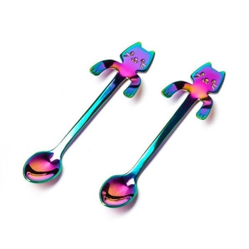 2 Μίνι Κουταλάκια του Τσαγιού Γάτες Rainbow