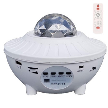 Περιστρεφόμενο Φωτιστικό με Projector Galaxy Star Projector Ocean Wave Λευκό