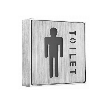 ΦωτιζόΦωτιζόμενη Πινακίδα Αλουμινίου - Επιγραφή LED Toilet Man Green