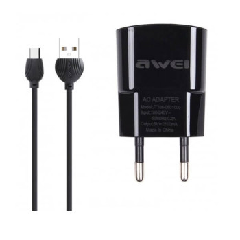 Φορτιστής Ρεύματος USB/Micro USB Fast Charging και Data Cable Μαύρο