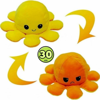 Μεγάλο Χταπόδι που αλλάζει διάθεση - Large Reversible Octopus 30εκ Πορτοκαλί - Κίτρινο
