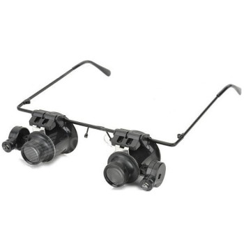 Διπλός Μεγεθυντικός Φακός Κεφαλής 20x με LED σε Σκελετό Γυαλιών