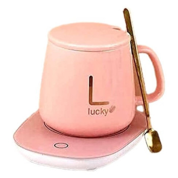 Κεραμική κούπα και Θερμαινόμενη Βάση USB - Cup Warmer - Ροζ