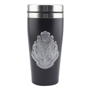 Kούπα Tαξιδιού Hogwarts Metal Badge με Ανοξείδωτο Εσωτερικό 450ml - Μαύρο