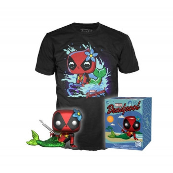 Funko Pop Tees Marvel Deadpool Mermaid Playtime Figure & Tshirt Large