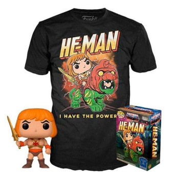 Funko Pop Tees Box Masters of the Universe - He-Man 991 GITD Figure & Tshirt Medium