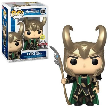Funko POP Infinity Saga - Loki with Scepter 985 Bobble-Head GITD Special Edition