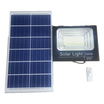 Ηλιακός Προβολέας IP67 200W - Τηλεχειριστήριο & Ηλεκτρονικό Διακόπτη - Μπαταρίες LiFePO4