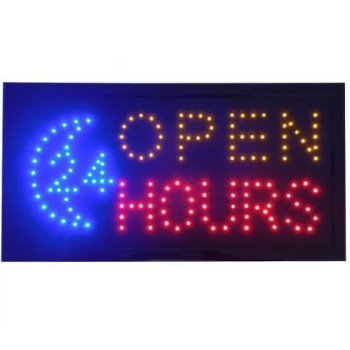Φωτιζόμενη πινακίδα Led με κίνηση 24 Hours Open
