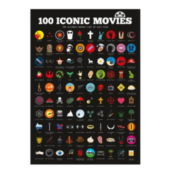Ξυστό Πόστερ με 100 Cult Ταινίες - Αγγλική Έκδοση