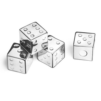 Ανοξείδωτα Μεταλλικά Παγάκια Ζάρι - Σετ 4 τεμαχίων