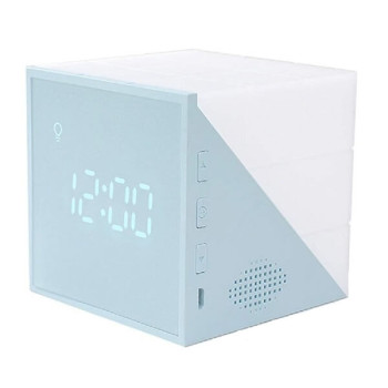 Προγραμματιζόμενο Επαναφορτιζόμενο Ξυπνητήρι Magic Cube Φωτάκι Νύχτας με Αιθητήρα Ήχου & Αφής Μπλε
