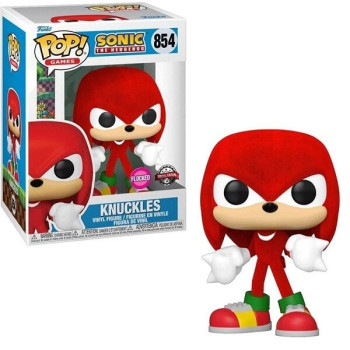 Funko POP Games Sonic the Hedgehod - Knuckles (Flocked) 854 Vinyl Figure Exclusive