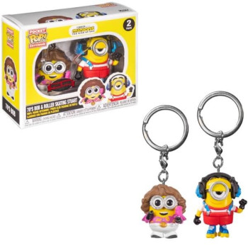 Funko Pocket POP Keychain Minions The Rise of Gru - 70's Bob & Roller Skating Stuart 2-pack Exclusive
