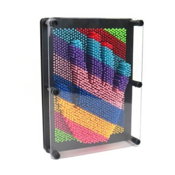 Μεγάλο Επιτραπέζιο Πλαστικό Πολύχρωμο Διακοσμητικό Pin Art 3D 15χ20cm