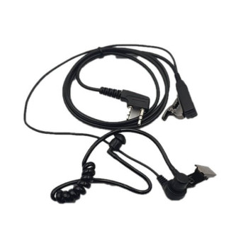 Ακουστικό Μικρόφωνο 2 Pin PTT με Μαύρο Σπιράλ για Ασυρμάτους Baofeng