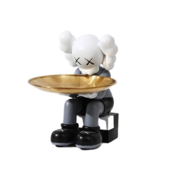 Πλαστικό Διακοσμητικό Σύντροφος για Αποθήκευση Αντικειμένων 13x22x17 - Γκρι