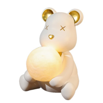 Πλαστικό Διακοσμητικό Φωτιστικό Αρκουδάκι 14x15x18 - Λευκό