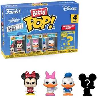 Funko Bitty POP! Disney - Minnie Mouse, Daisy Duck, Donald Duck & Chase Mystery 4-Pack Vinyl Figures