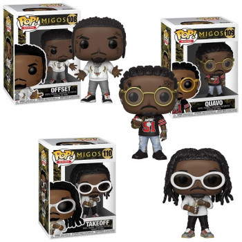 Funko POP Rocks Migos - Offset 108, Quavo 109 & Takeoff 110 Vinyl Figures