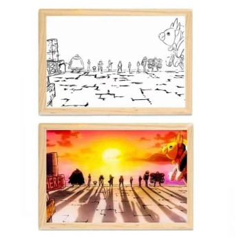 Διακοσμητικό Φωτιστικό LED με Ξύλινη Κορνίζα One Piece 23x32cm