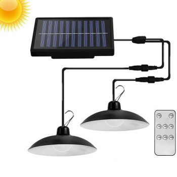 Κρεμαστά Ηλιακά Φωτιστικά με Ρυθμιζόμενη Φωτεινότητα & Τηλεχειριστήριο 2τμχ.