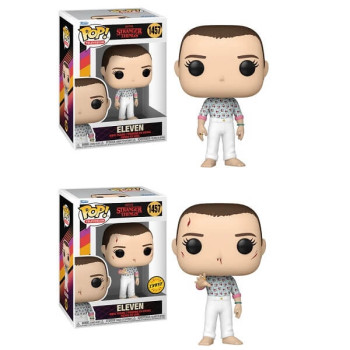 Funko POP Television Bundle of 2 Stranger Things - Eleven 1457 & Chase Vinyl Figures